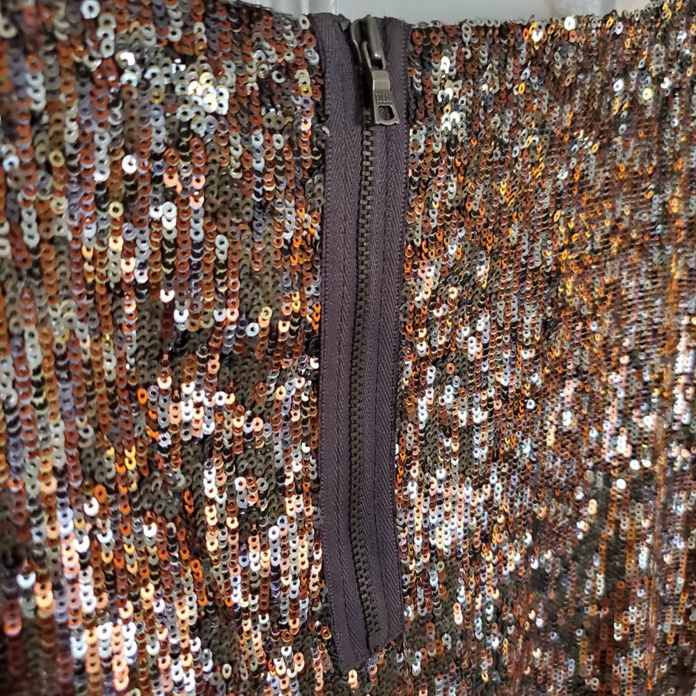 Sam Edelman sequin top, bronze and silver sequin top, women's size medium - Picture 6 of 9
